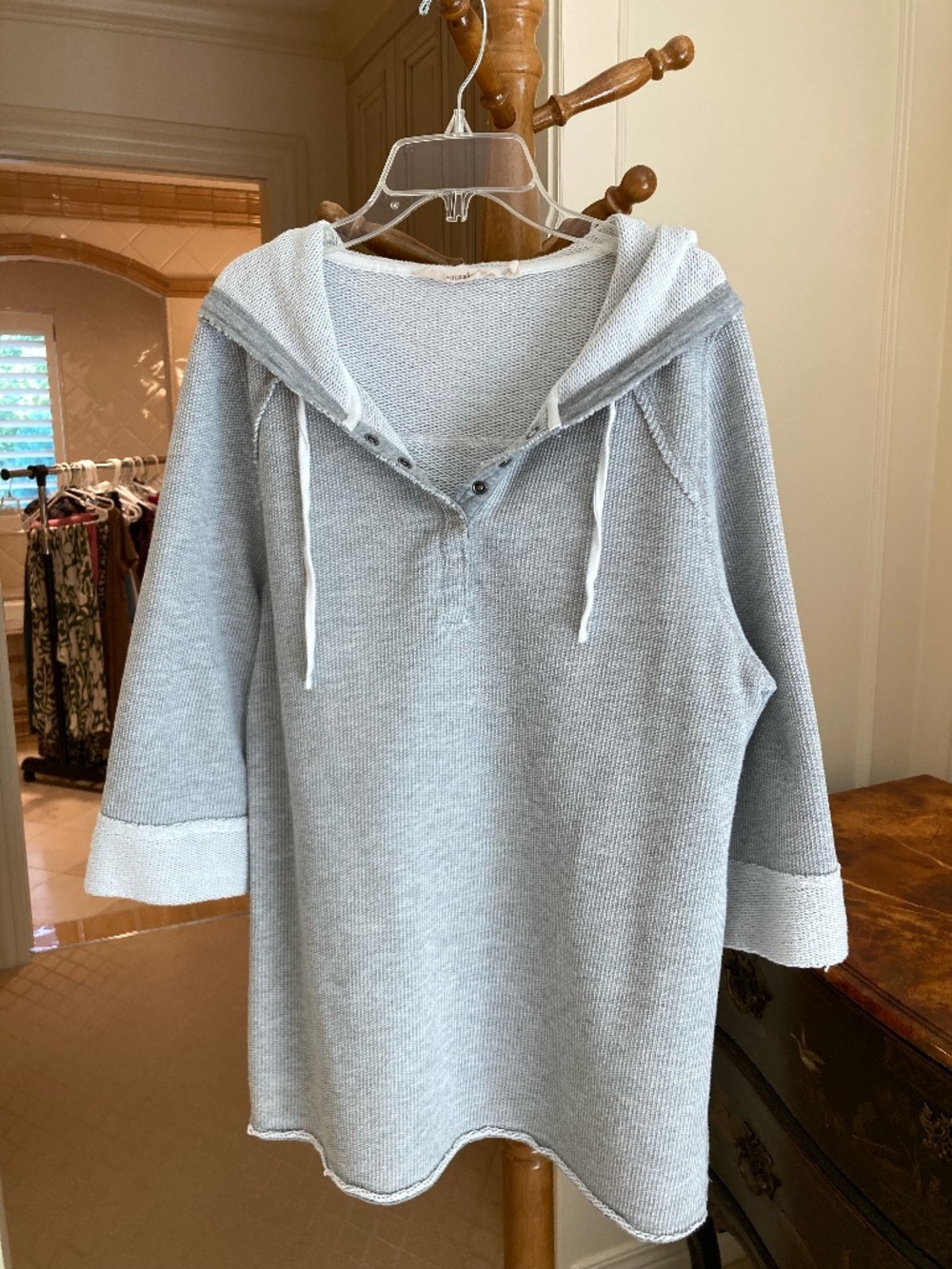 Soft Surroundings Just Beachy Gray Pullover Hoodie - BTS Style